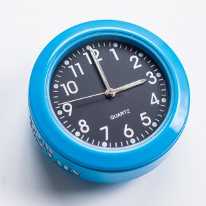 FLUORO SERIES STEM CAP CLOCK, 36mm, CYAN Blue/ Black Dial